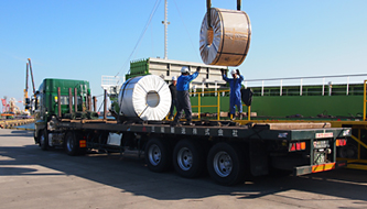 Loading steel coils